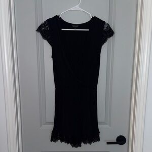 Topshop Black Lace Trim Romper US 6